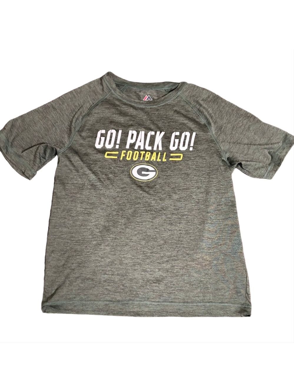 NFL Majestic Green Bay Packers Football Static Gray Athletic Tee Shirt Men’s M